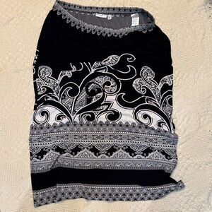 Susan Graver Black and White Patterned Skirt